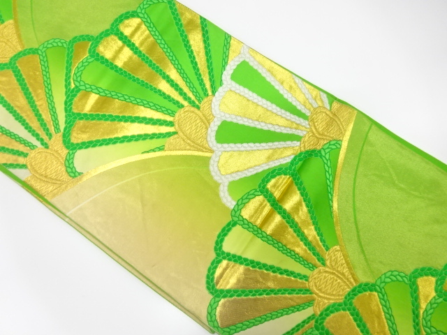 JAPANESE KIMONO / ANTIQUE FUKURO OBI / SILK / WOVEN SEIGAIHA